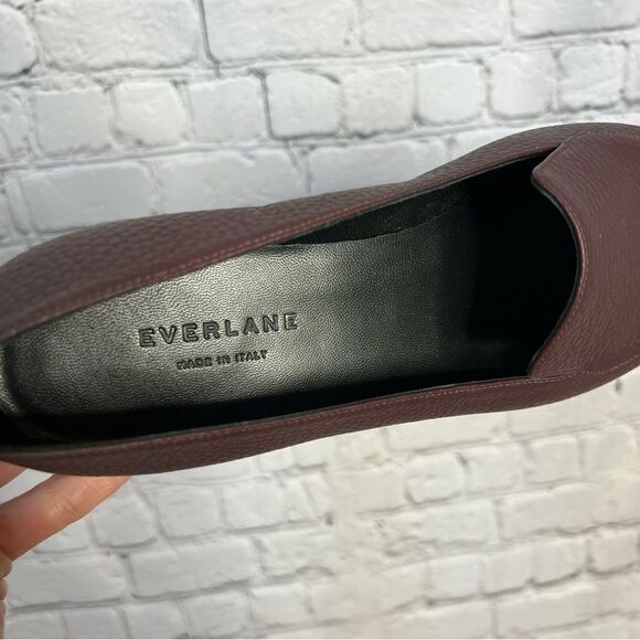 NEW Everlane burgundy pebbled leather pointy toe the boss flat loafers size 11 - Picture 7 of 9